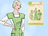 Hollywood 674: 1930s Rare Misses Apron Set Sz 36 to 38 B Vintage Sewing Pattern