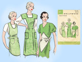 Hollywood 674: 1930s Rare Misses Apron Set Sz 36 to 38 B Vintage Sewing Pattern