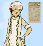 Ladies Home Journal 3681: 1920s Uncut Girls Dress Sz 10 Vintage Sewing Pattern