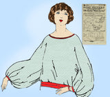 Ladies Home Journal 3711: 1920s Uncut Matinee Blouse 36 B Vintage Sewing Pattern