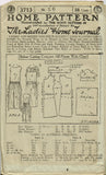 Ladies Home Journal 3713: 1920s Uncut Evening Gown 34 B Vintage Sewing Pattern