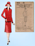 1920s VTG Ladies Home Journal Sewing Pattern 4916 FF Pleated Flapper Dress 36 B