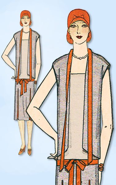 1920s VTG Ladies Home Journal Sewing Pattern 5395 Uncut Misses Flapper Dress 34B