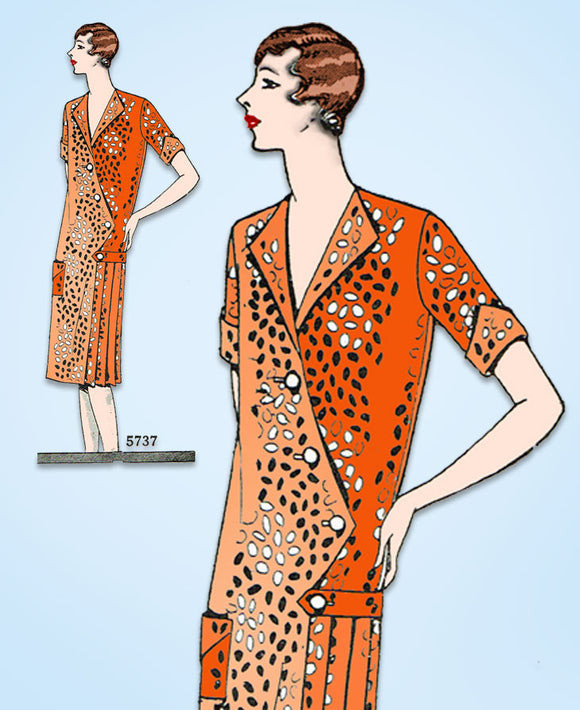 1920s VTG Ladies Home Journal Sewing Pattern 5737 Uncut Misses Flapper Dress 38B