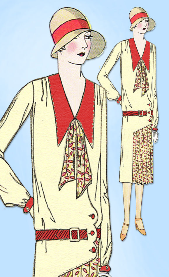 1920s VTG Ladies Home Journal Sewing Pattern 6168 FF Plus Size Flapper Dress 40B