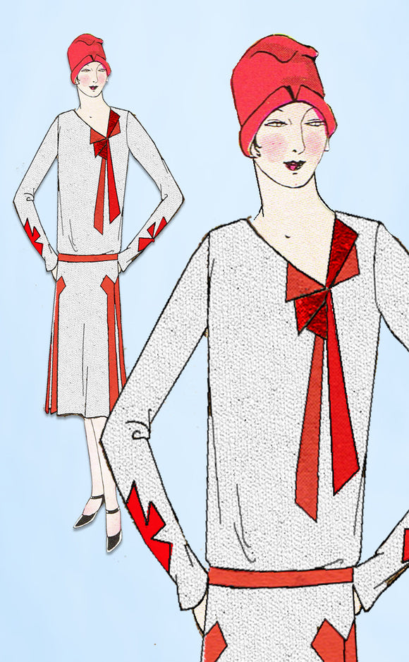 1920s VTG Ladies Home Journal Sewing Pattern 6251 FF Flapper Cocktail Dress 36B