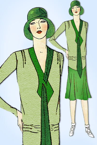 1920s Vintage Ladies Home Journal Pattern 6283 Uncut Misses Flapper Dress 36B