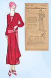 1930s Ladies Home Journal Sewing Pattern 6471 FF Plus Size Afternoon Dress 40 B