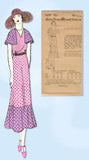 1930s Ladies Home Journal Sewing Pattern 6477 Uncut Misses Spring Dress Sz 38 B