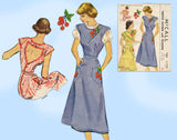 McCall's 1451: 1940s Misses Cherry Coverall Apron Sz MED Vintage Sewing Pattern