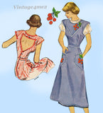 McCall's 1451: 1940s Misses Cherry Coverall Apron Sz MED Vintage Sewing Pattern