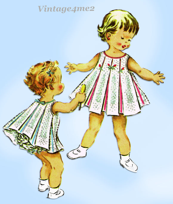 McCall's 2049: 1950s Baby Dress & Ruffled Panties Size 2 Vintage Sewing Pattern