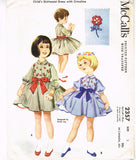 1950s Vintage McCalls Sewing Pattern 2357 Girls Helen Lee Shirtwaist Dress Sz 3