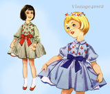 1950s Vintage McCalls Sewing Pattern 2357 Girls Helen Lee Shirtwaist Dress Sz 3