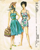 McCall's 5042: 1950s Cute Playsuit & Cover Skirt Sz 36 B Vintage Sewing Pattern