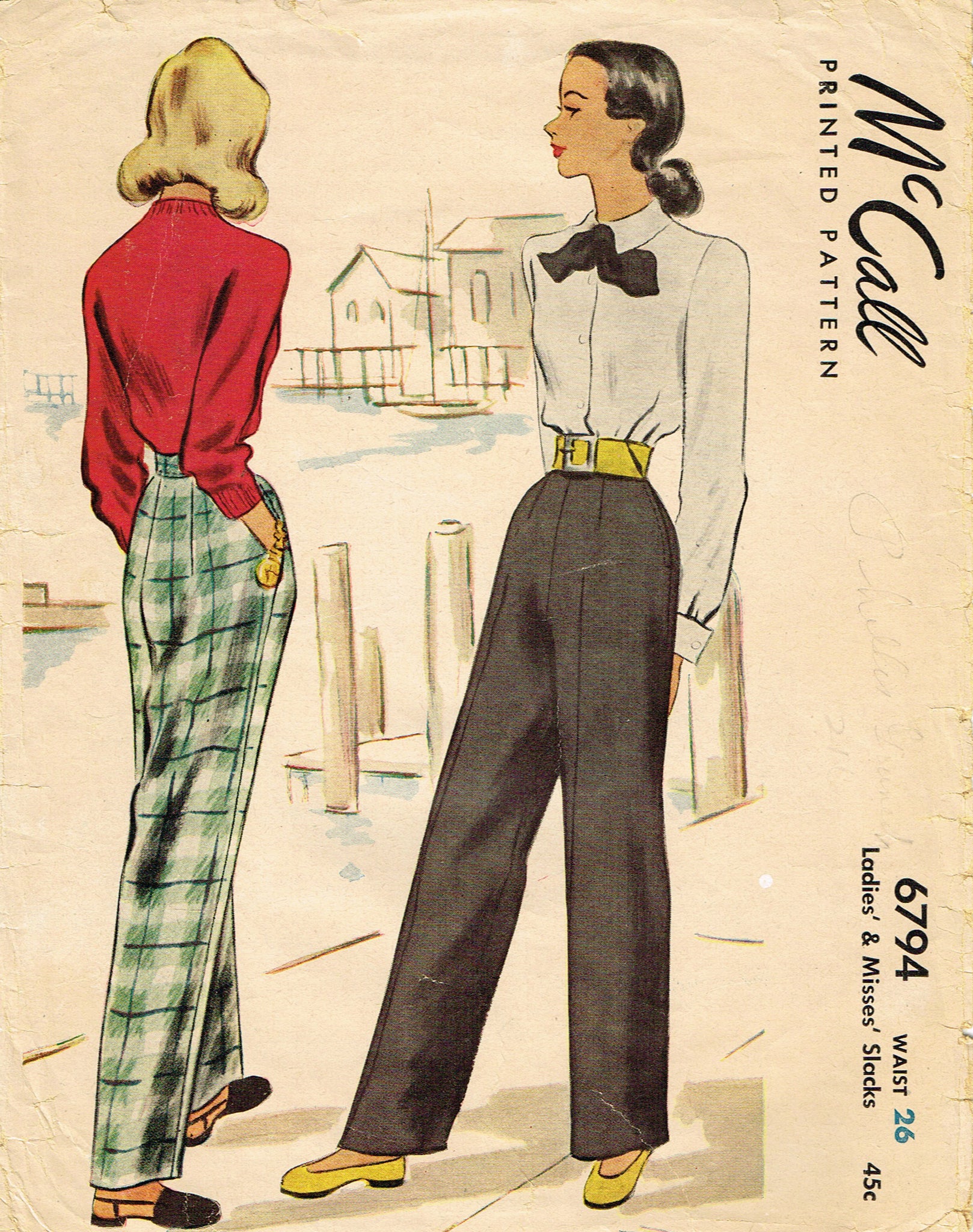 vintage 1930s 1940s ladies trousers in brown herringbone tweed high  waisted vintage style ladies pants tweed trousers for peaky tom boy look