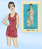 Anne Adams 4690: 1950s Cute Playsuit & Beach Coat Sz 37 B Vintage Sewing Pattern