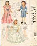 1940s Vintage McCall Sewing Pattern 1089 Rare 15in Little Lady Doll Clothes