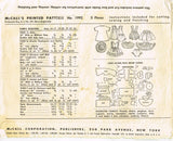 McCalls 1992: 1950s Baby Sue 16-17inch Doll Clothes Set Vintage Sewing Pattern