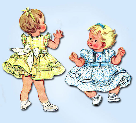 McCall 2022: 1950s Baby Dress and Slip Vintage Sewing Pattern Sz 1 Sweet Tucks - Vintage4me2