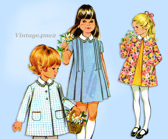 McCall 2273: 1960s Uncut Tiny Todddlers A-Line Dress Size 3 Vintage Sewing Pattern