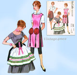 McCall's 2407: 1960s Funky Fun Uncut Apron Set Fits All Vintage Sewing Pattern