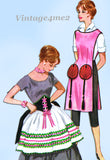 McCall's 2407: 1960s Funky Fun Uncut Apron Set Fits All Vintage Sewing Pattern