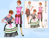 McCall's 2407: 1960s Funky Fun Uncut Apron Set Fits All Vintage Sewing Pattern