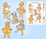 McCalls 2468: 1960s Cute 22-23 Inch Baby Doll Clothes Set Vintage Sewing Pattern