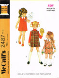 McCall 2487: 1970s Uncut Toddler Girls Pantdress Size 6 Vintage Sewing Pattern