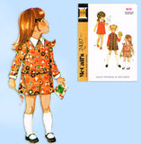 McCall 2487: 1970s Uncut Toddler Girls Pantdress Size 6 Vintage Sewing Pattern