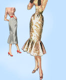 1950s Vintage McCall Sewing Pattern 3482 Misses Pencil Skirt w Flounce Sz 24 W