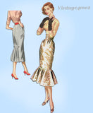 1950s Vintage McCall Sewing Pattern 3482 Misses Pencil Skirt w Flounce Sz 24 W