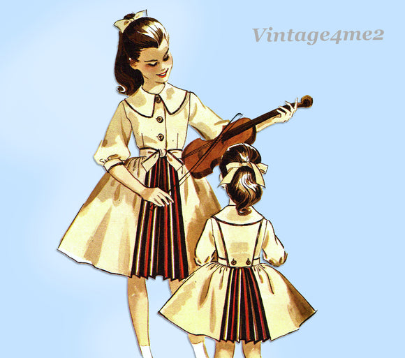 McCall's 4466: 1950s Helen Lee Toddler Girls Dress Size 4 Vintage Sewing Pattern