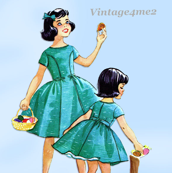 1950s Vintage McCalls Sewing Pattern 4907 Helen Lee Little Girls Dress Size 12