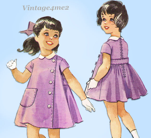 McCall's 4946: 1950s Rare Helen Lee Baby Girls Dress Sz1 Vintage Sewing Pattern