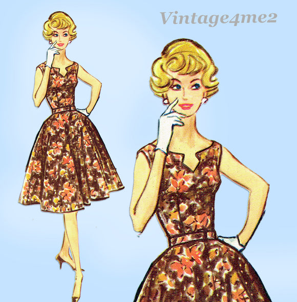 McCall's 4955: 1950s Stunning Misses Sleeveless Dress 34B Vintage Sewing Pattern