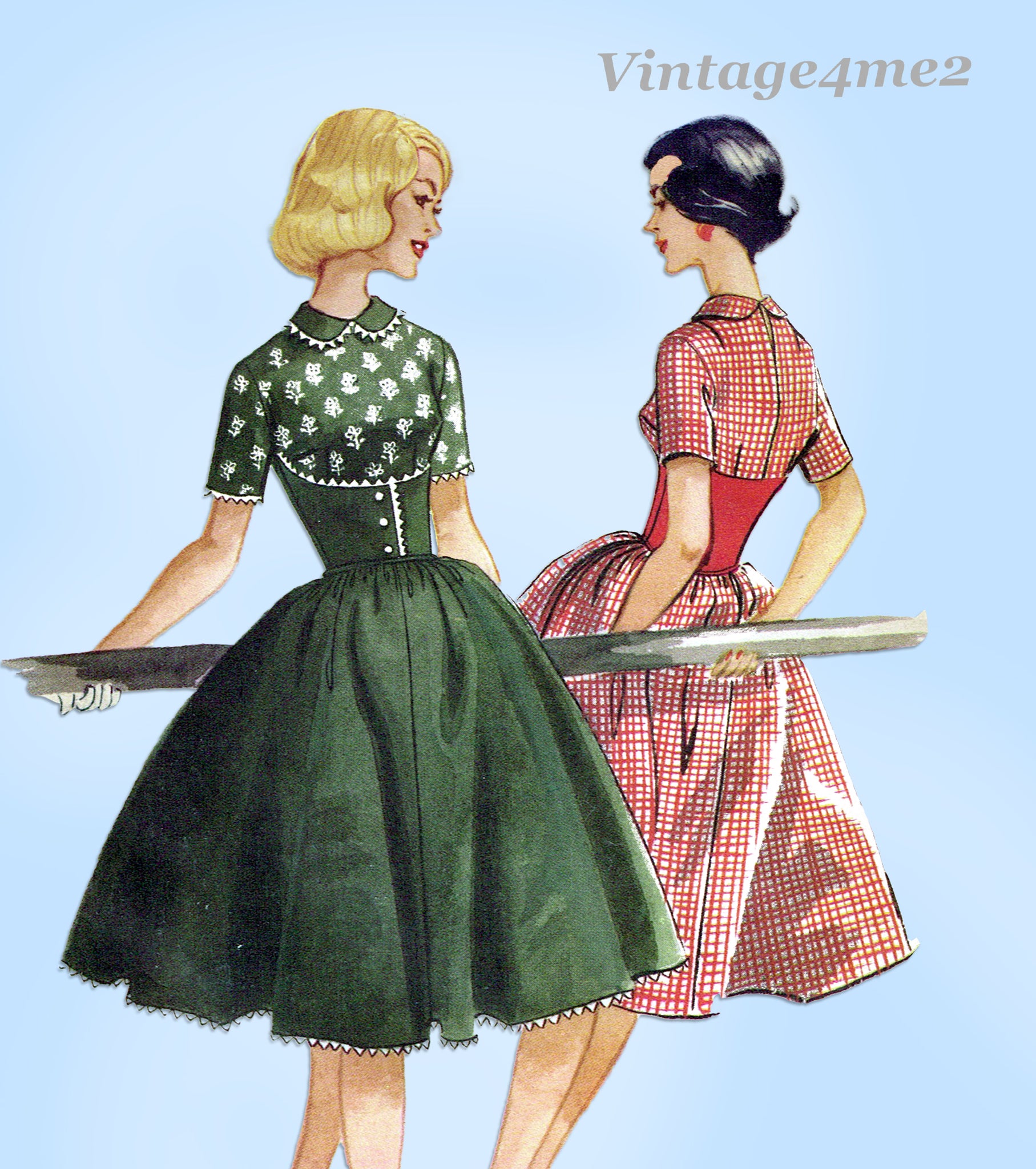 McCalls 5147: 1950s Mother Daughter Dress Sz 32 Bust Vintage 