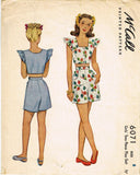 McCall 6071: 1940s Rare WWII Girls 2 Piece Playsuit Sz 8 Vintage Sewing Pattern