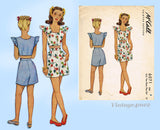 McCall 6071: 1940s Rare WWII Girls 2 Piece Playsuit Sz 8 Vintage Sewing Pattern