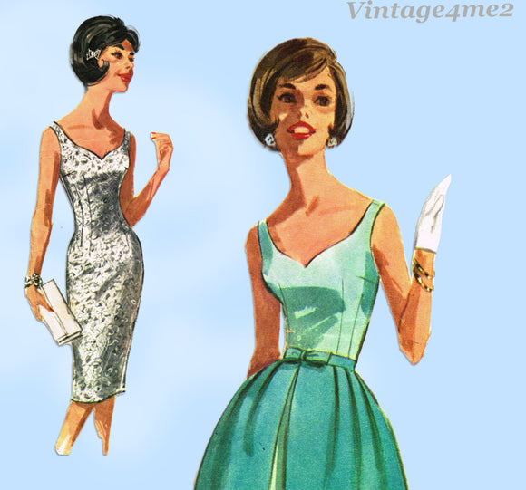 McCall's 6277: 1960s Cute Misses Party Dress Size 33 Bust Vintage Sewing Pattern