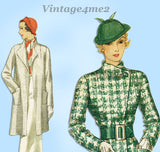 McCall 7758: 1930s Uncut Misses Long Lean Coat Sz 38 Bust Vintage Sewing Pattern - Vintage4me2