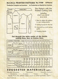 McCall 7758: 1930s Uncut Misses Long Lean Coat Sz 38 Bust Vintage Sewing Pattern