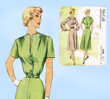 1950s Vintage McCall's Sewing Pattern 8386 Uncut Misses Shirtwaist Dress Sz 36 B