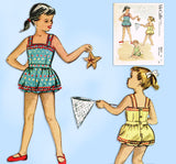 McCall's Pattern 9317: 1950s Toddler Girls Playsuit Sz 4 Vintage Sewing Pattern