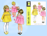 McCall 9600: 1960s Uncut Baby Girls Dress & Coat Sz 2 Vintage Sewing Pattern