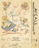 1940s Orig Vintage McCall Sewing Pattern 981 Infant Layette w Lambie Bag & More - Vintage4me2