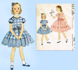 McCall 9980: 1950s Sweet Toddler Girls Party Dress Sz 4 Vintage Sewing Pattern