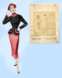 Modes Royale 1112: 1950s Rare Misses Designer Suit Sz 30B Vintage Sewing Pattern