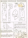 Modes Royale 876: 1950s Rare Misses Designer Dress Sz 30B Vintage Sewing Pattern